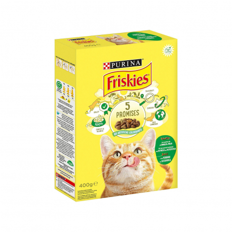 Friskies τροφή γάτας ξηρά με κουνέλι, κοτόπουλο & πρόσθετα λαχανικά (400g)