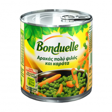 Bonduelle αρακάς και καρότα πολύ ψιλός κονσέρβα λαχανικών (265g)