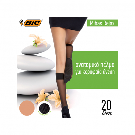 BIC καλτσάκι γυναικείο mibas relax one size/ μελί 20den