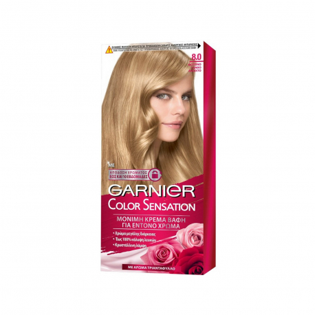 Garnier βαφή μαλλιών color sensation φωτεινό ξανθό ανοιχτό Nο. 8 (110ml)