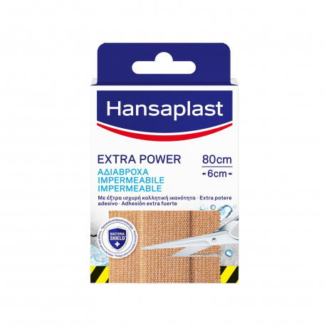 Hansaplast επιδεσμικά αδιάβροχα extra power (8τεμ.)
