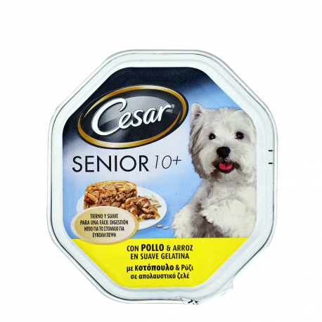 Cesar τροφή σκύλου senior 10+ με κοτόπουλο & ρύζι (150g)