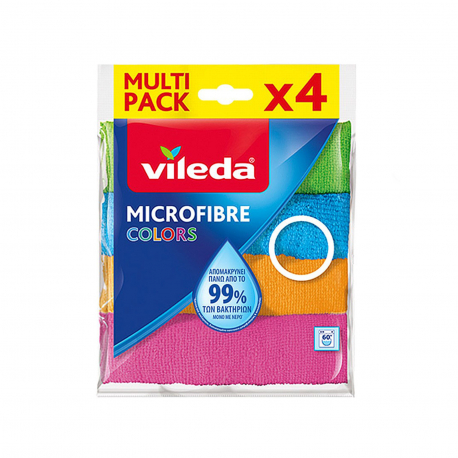 Vileda πετσέτα μικροϊνών γενικής χρήσης microfibre colours (4τεμ.)