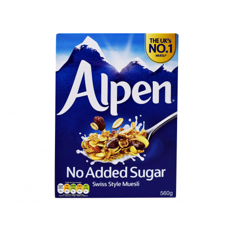 Alpen μούσλι χωρίς προσθήκη ζάχαρης - vegetarian (560g)
