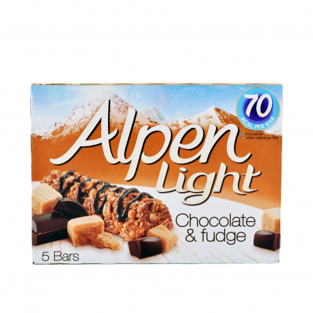 Alpen μπάρα δημητριακών light chocolate & fudge - vegetarian (5x19g)