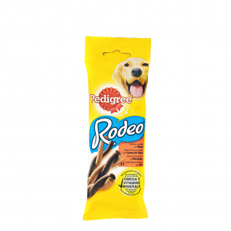 Pedigree τροφή σκύλου συμπληρωματική rodeo στριφτά στικ με μοσχάρι (70g)