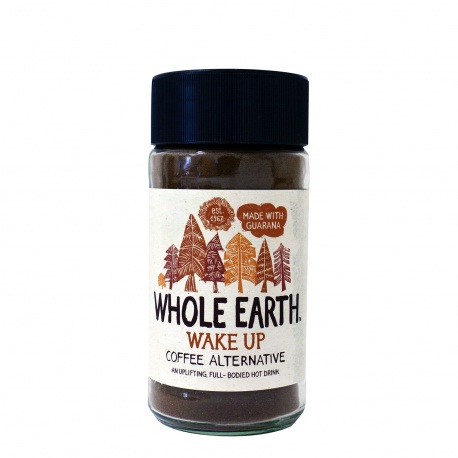 Whole earth υποκατάστατο καφέ σκόνη wake up with guarana - vegan (125g)