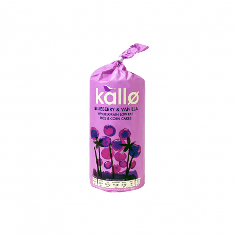 Kallo γκοφρέτα ρυζιού & καλαμποκιού blueberry & vanilla - χωρίς γλουτένη, vegetarian, vegan, προϊόντα που μας ξεχωρίζουν (131g)