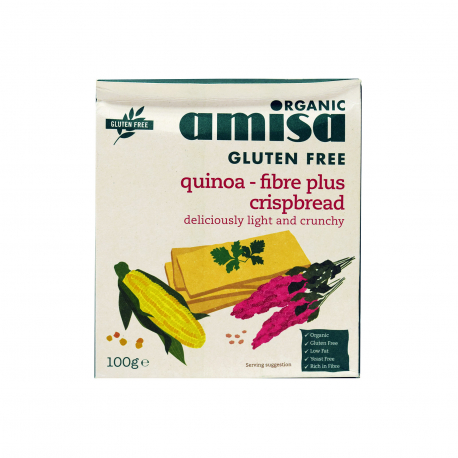 Amisa κράκερ κινόα light & crunchy - βιολογικό, χωρίς γλουτένη, vegan, προϊόντα που μας ξεχωρίζουν (100g)