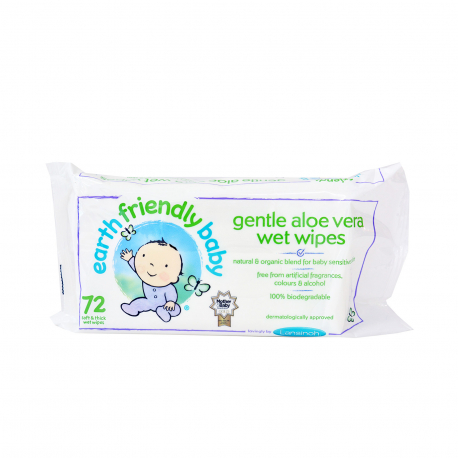 Lansinoh μωρομάντηλα earth friendly baby aloe vera - vegan οικολογικά (72τεμ.)