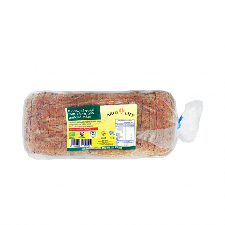 Artolife ψωμί τοστ ολικής αλέσεως - βιολογικό, προϊόντα που μας ξεχωρίζουν σε φέτες (600g)
