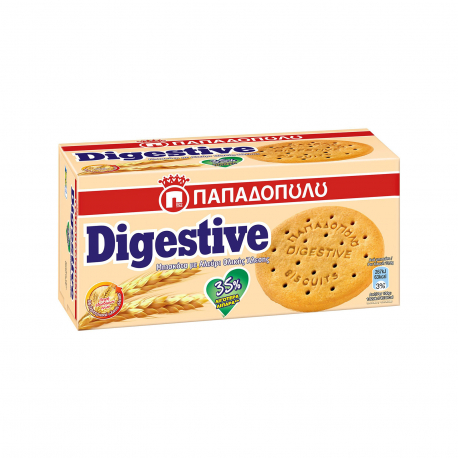 Παπαδοπούλου μπισκότα digestive λιγότερα λιπαρά/ με αλεύρι ολικής άλεσης (250g)