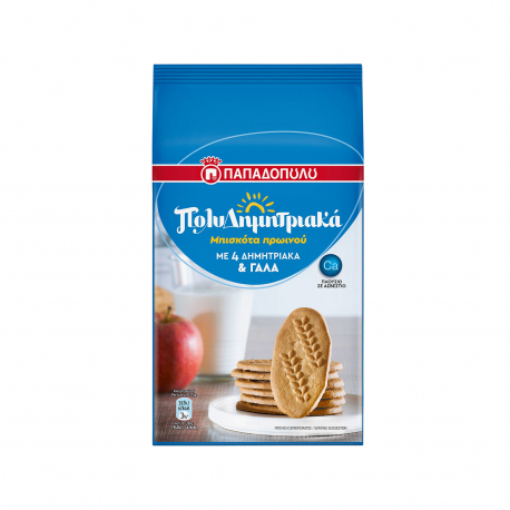 Παπαδοπούλου μπισκότα πολυδημητριακά με 4 δημητριακά & γάλα (160g)