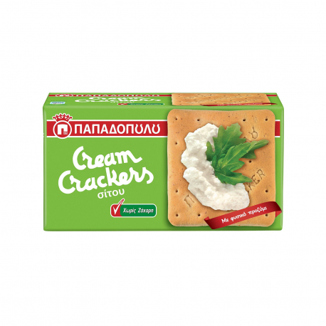 Παπαδοπούλου κράκερ σίτου cream crackers με φυσικό προζύμι - χωρίς ζάχαρη (165g)