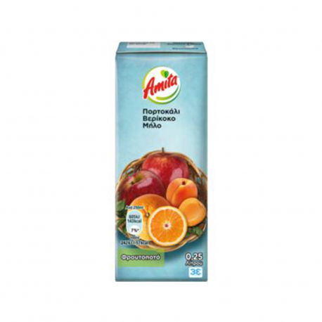 Amita φρουτοποτό πορτοκάλι, βερίκοκο & μήλο (250ml)