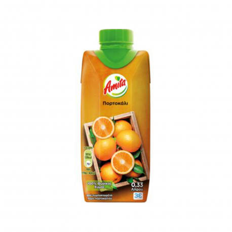 Amita 100% φυσικός χυμός πορτοκάλι κλασική (330ml)