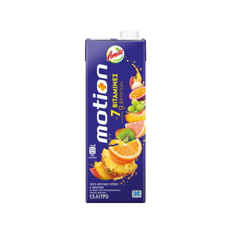 Amita 100% φυσικός χυμός motion 9 φρούτα με 7 βιταμίνες (1.5lt)