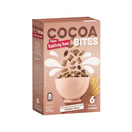 Αφοί Χαΐτογλου δημητριακά παιδικά cocoa bites μαξιλαράκια με γέμιση κακάο & γάλα (375g)