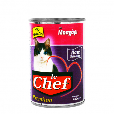 Le chef τροφή γάτας premium μοσχάρι πατέ (400g)
