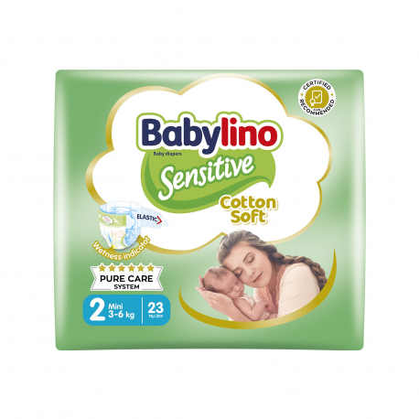 Babylino πάνες παιδικές sensitive cotton soft Nο. 2/ 3-6kg (23τεμ.)