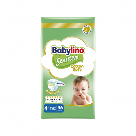 Babylino πάνες παιδικές sensitive cotton soft Nο. 4+/ 10-15kg (46τεμ.)