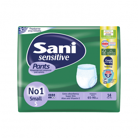 Sani εσώρουχα ακράτειας sensitive pants Nο. 1/ small/ περιφέρεια 65-90cm (14τεμ.)