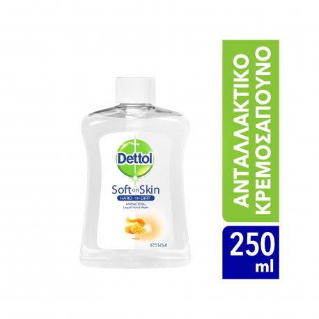 Dettol υγρό κρεμοσάπουνο ανταλλακτικό soft on skin honey (250ml)