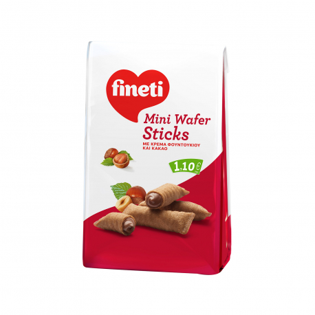 Fineti γκοφρέτα πουράκι mini wafer sticks με κρέμα φουντουκιού & κακάο (100g)
