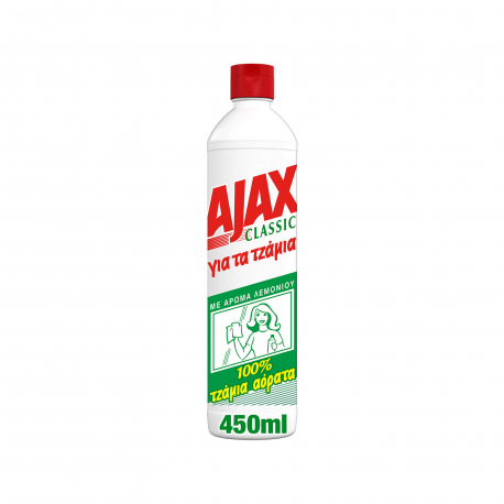 Ajax υγρό καθαριστικό για τζάμια με άρωμα λεμονιού (450ml)