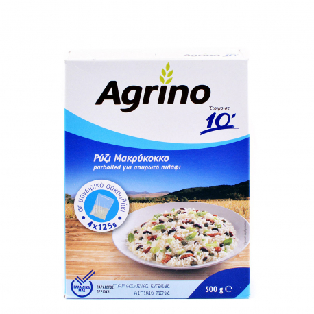 Agrino ρύζι parboiled μακρύκοκκο σε μαγειρικό σακουλάκι για σπυρωτό πιλάφι - χωρίς γλουτένη, από Έλληνα παραγωγό (500g)