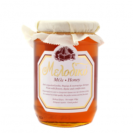 Μελοδικό μέλι θυμάρι αγριολούλουδα κωνοφόρα δέντρα (950g)