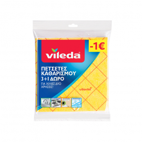 Vileda πετσέτα καθαρισμού 38X40εκ. (4τεμ.) (3+1) (-1€)