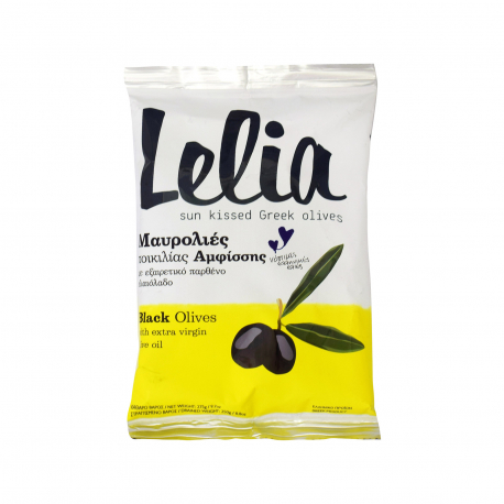Λέλια ελιές μαύρες σε ελαιόλαδο μαυροελιές (250g)