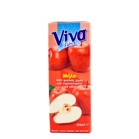 Viva fresh 100% φυσικός χυμός χωρίς ζάχαρη μήλο (250ml)