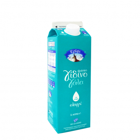 ΕΡΙΦΙ ΓΑΛΑ ΓΙΔΙΝΟ ΦΡΕΣΚΟ ΕΛΑΦΡΥ 1,5% - Από κατσικίσιο γάλα (1lt)