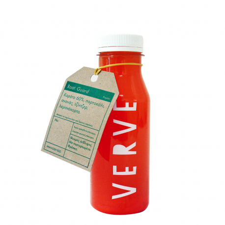Verve φρέσκος χυμός λαχανικών root guard καρότο, πορτοκάλι, ανανάς, τζίντζερ, λεμονόχορτο (250ml)