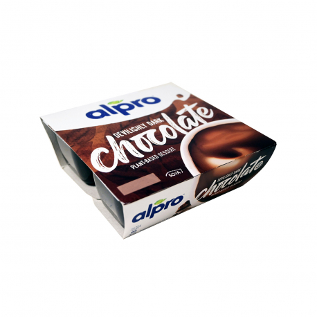 Alpro επιδόρπιο σόγιας ψυγείου μαύρη σοκολάτα με προσθήκη ασβεστίου & βιταμινών - χωρίς γλουτένη, vegetarian, vegan (4x125g)