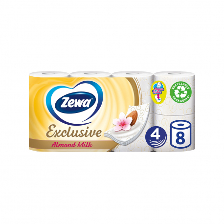 Zewa ρολό χαρτί υγείας 8 τεμαχίων exclusive almond milk 4φυλλο (8x95.75g)