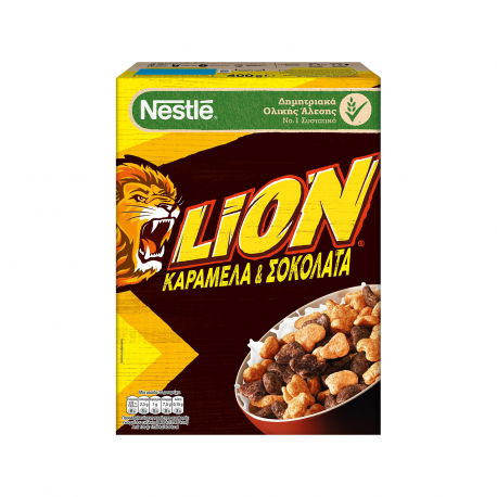 Nestle δημητριακά ολικής άλεσης παιδικά lion καραμέλα & σοκολάτα (400g)