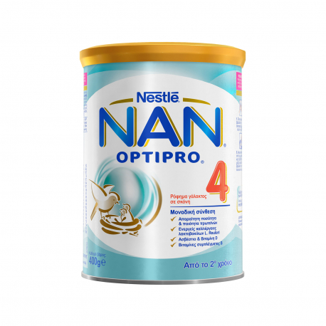 Nestle ρόφημα γάλακτος σε σκόνη παιδικό nan optipro Νo. 4 εμπλουτισμένο με βιταμίνες & μέταλλα 2+ ετών (400g)