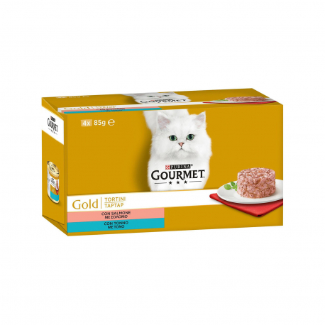 Gourmet τροφή γάτας gold ταρτάρ με σολομό & τόνο (4x85g)