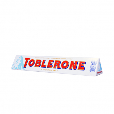 Toblerone σοκολάτα λευκή with honey & almond nougat (100g)