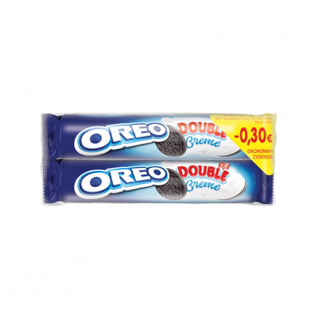 Oreo μπισκότα γεμιστά double (2x185g) (-0.3€)