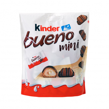 Kinder γκοφρετάκια παιδικά mini bueno με επικάλυψη σοκολάτας & γέμιση γάλα και φουντούκια (108g)