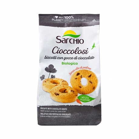 Sarchio μπισκότα cioccolosi με σταγόνες σοκολάτας - βιολογικό, χωρίς γλουτένη, προϊόντα που μας ξεχωρίζουν (200g)