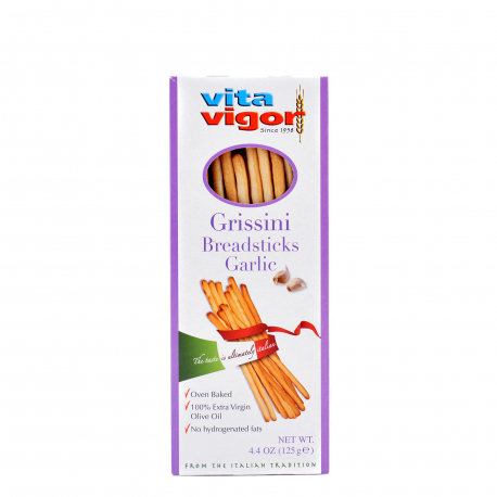Vitavigor κριτσίνια με σκόρδο & εξαιρετικό παρθένο ελαιόλαδο (125g)