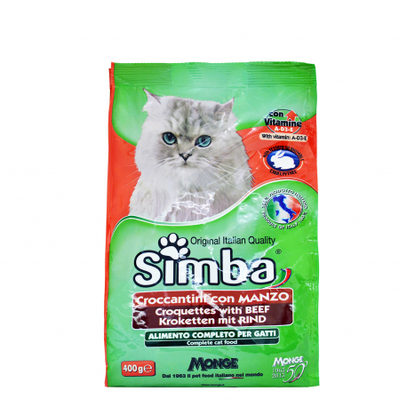 Simba τροφή γάτας ξηρά κροκέτες με βοδινό (400g)
