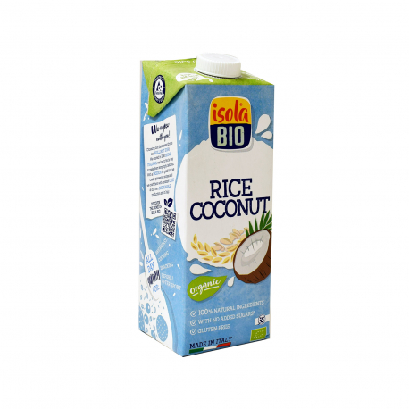 Isola ρόφημα ρυζιού με καρύδα - βιολογικό, χωρίς γλουτένη, χωρίς λακτόζη, χωρίς προσθήκη ζάχαρης, vegan (1lt)