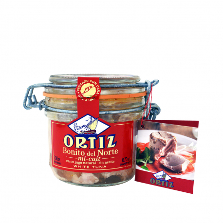 Ortiz τόνος bonito del norte λευκός σε φυσικό χυμό χωρίς λάδι - προϊόντα που μας ξεχωρίζουν (190g)
