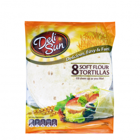 Deli sun πίτες τορτίγια soft flour - vegetarian, vegan, προϊόντα που μας ξεχωρίζουν (320g)